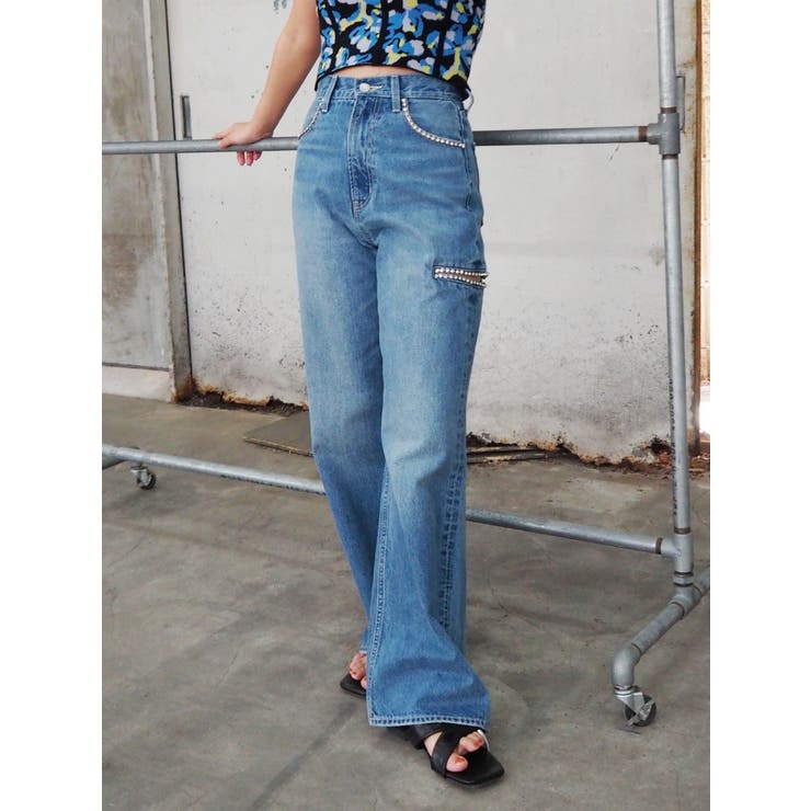 ビジューカッティングデニムパンツ[品番：MKSW0057515]｜EVRIS
