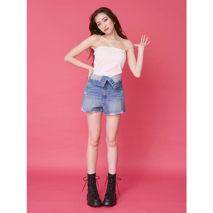 ウエストフラップデニムショートパンツ | EVRIS | 詳細画像10 