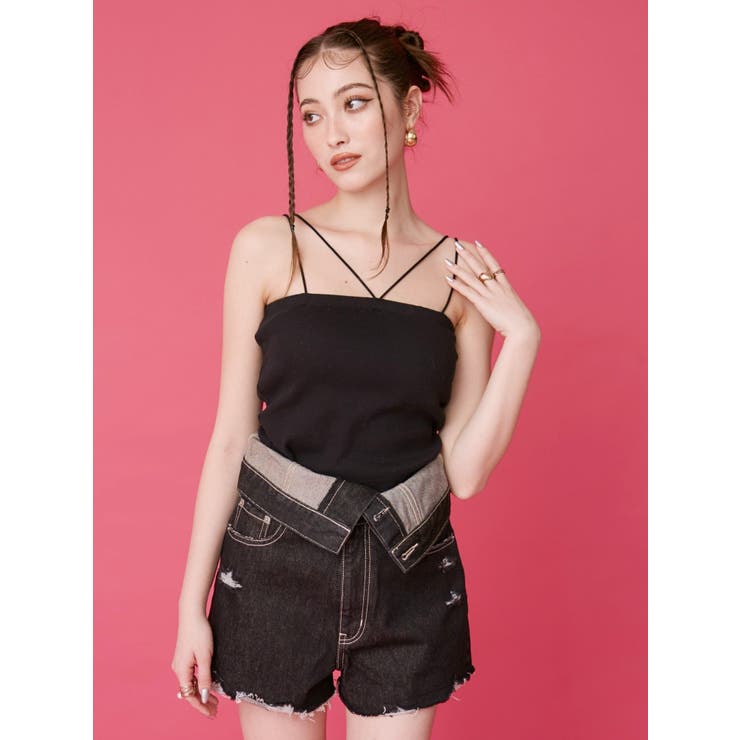 ウエストフラップデニムショートパンツ | EVRIS | 詳細画像18 