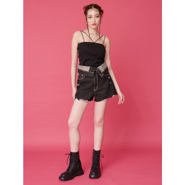 ウエストフラップデニムショートパンツ | EVRIS | 詳細画像19 