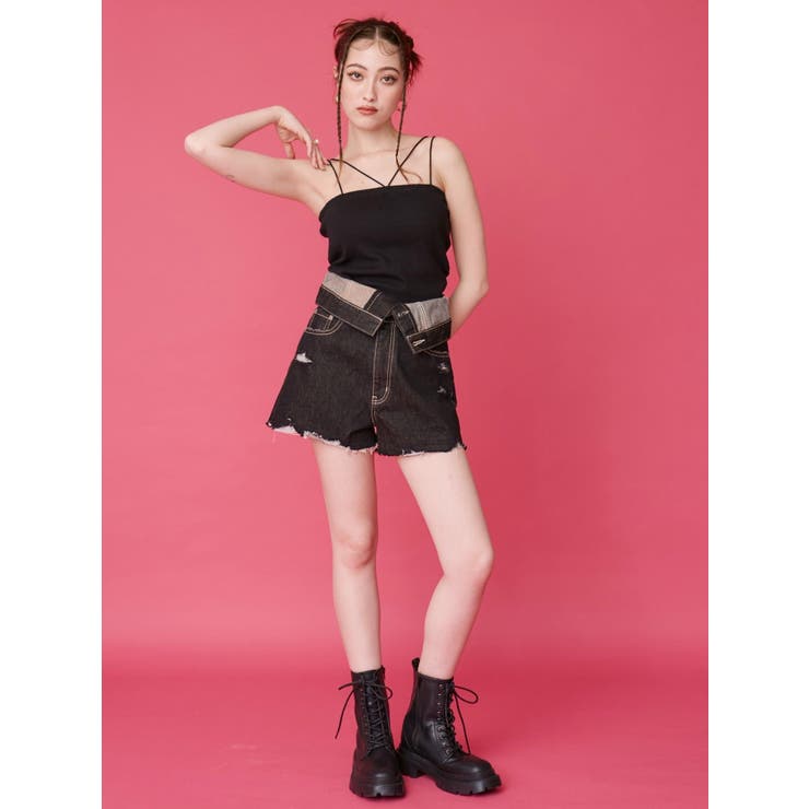 ウエストフラップデニムショートパンツ | EVRIS | 詳細画像20 