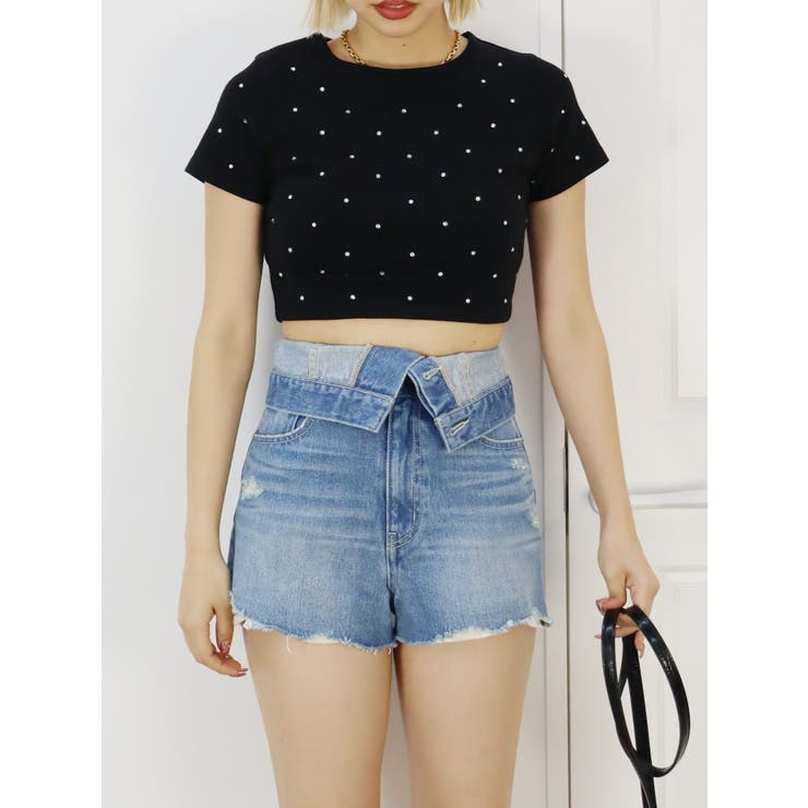 ウエストフラップデニムショートパンツ | EVRIS | 詳細画像24 