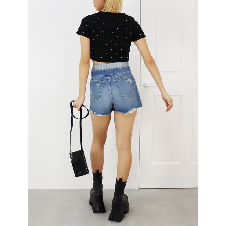 ウエストフラップデニムショートパンツ | EVRIS | 詳細画像26 