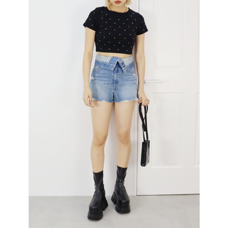 ウエストフラップデニムショートパンツ | EVRIS | 詳細画像27 