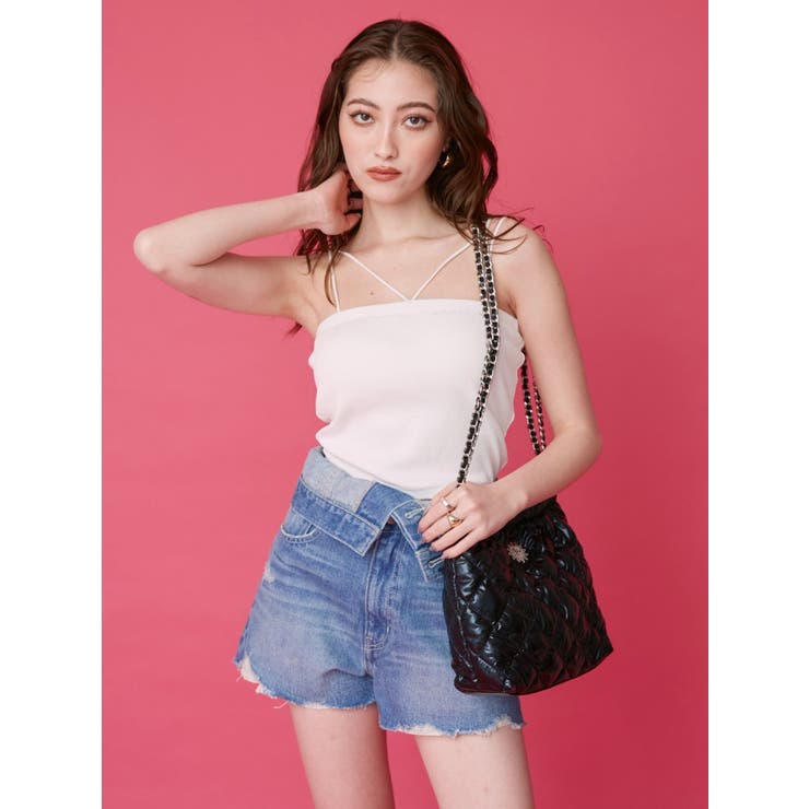 ウエストフラップデニムショートパンツ | EVRIS | 詳細画像8 