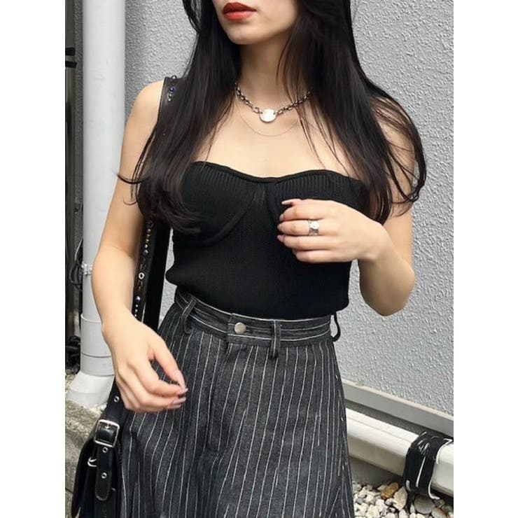 新品　eimyistoire　ネイビー　ニット　ビスチェ　紺　■　T593 新品 eimyistoire ネイビー ニット ビスチェ 紺 □ T593 - メルカリ