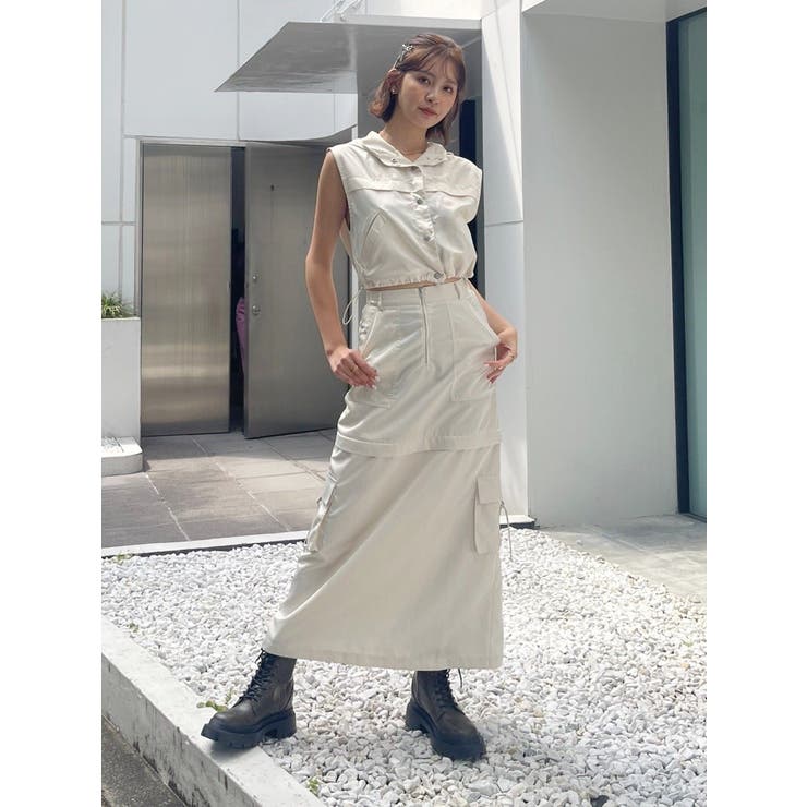 フードドロストショートベスト【セットアップ着用可能】 | EVRIS | 詳細画像12 