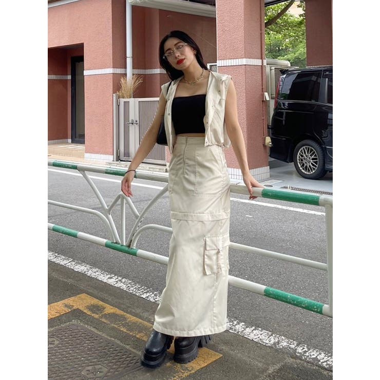 フードドロストショートベスト【セットアップ着用可能】 | EVRIS | 詳細画像20 