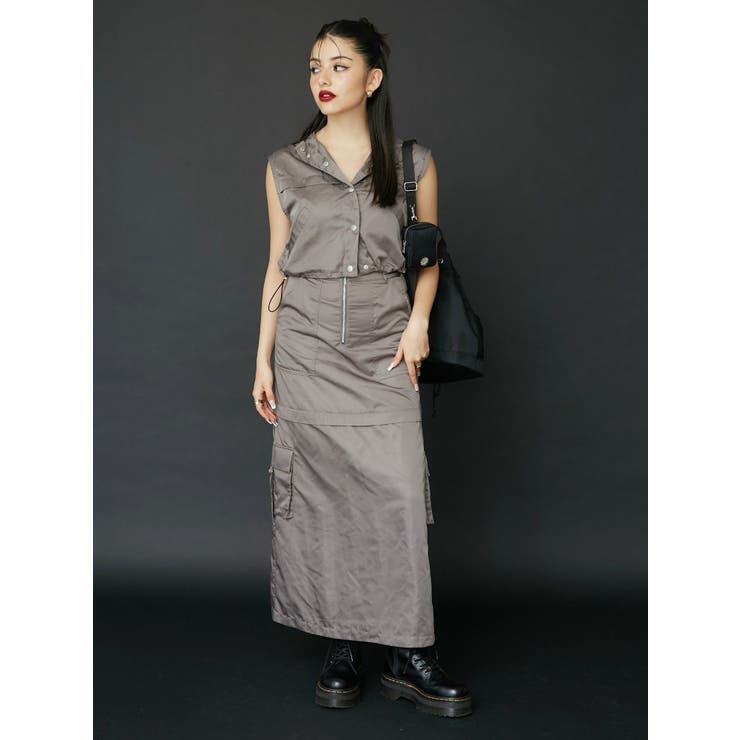 フードドロストショートベスト【セットアップ着用可能】 | EVRIS | 詳細画像4 