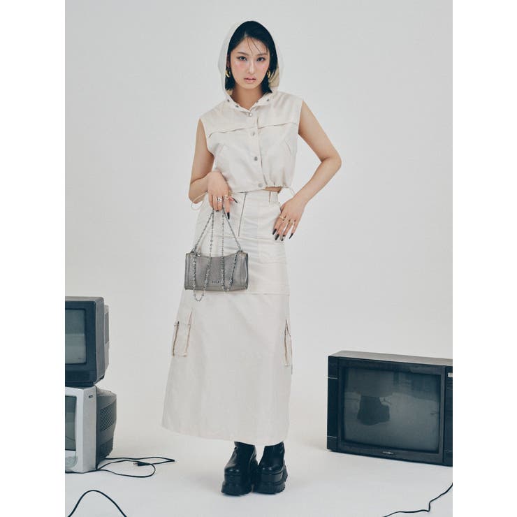 フードドロストショートベスト【セットアップ着用可能】 | EVRIS | 詳細画像7 