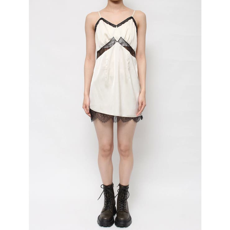 レースドッキングサテンミニワンピース | EVRIS | 詳細画像29 