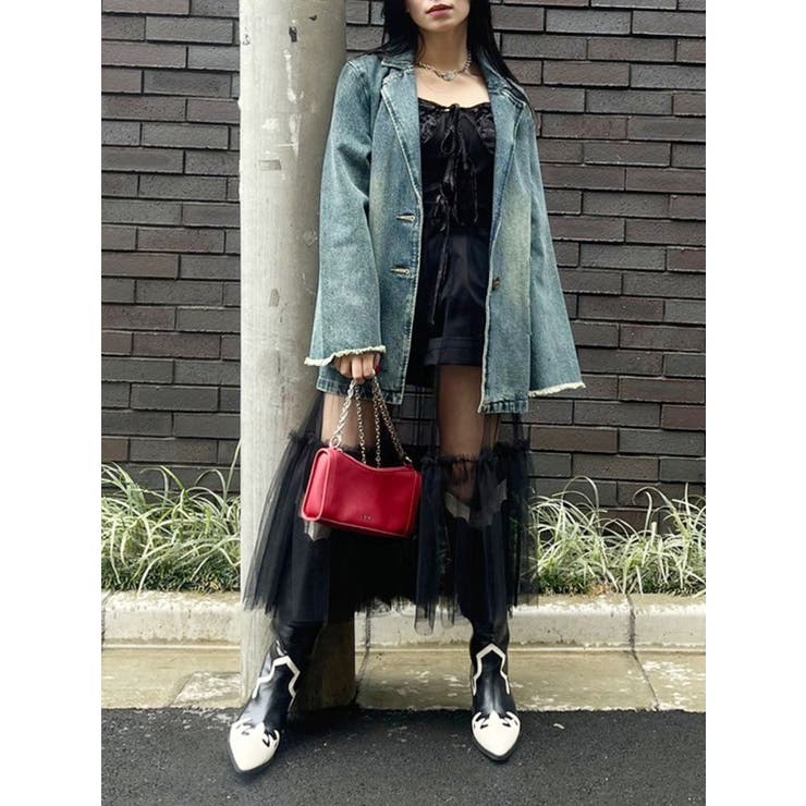 ブラック | チュールキャミワンピース | EVRIS