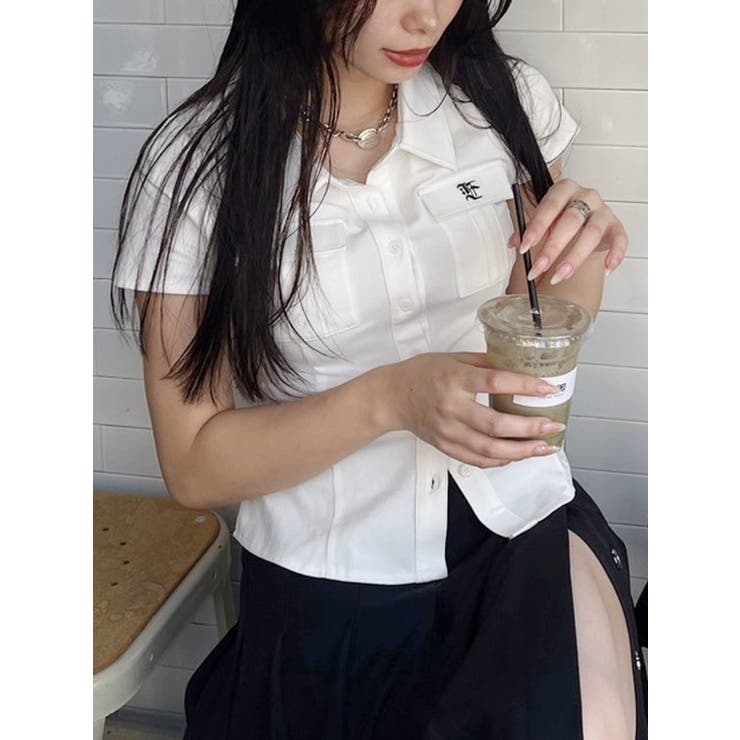 ホワイト | タイトポケットシャツ | EVRIS