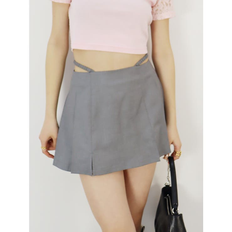 オープンウエストプリーツミニスカート | EVRIS | 詳細画像1 