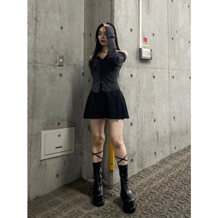 オープンウエストプリーツミニスカート | EVRIS | 詳細画像24 