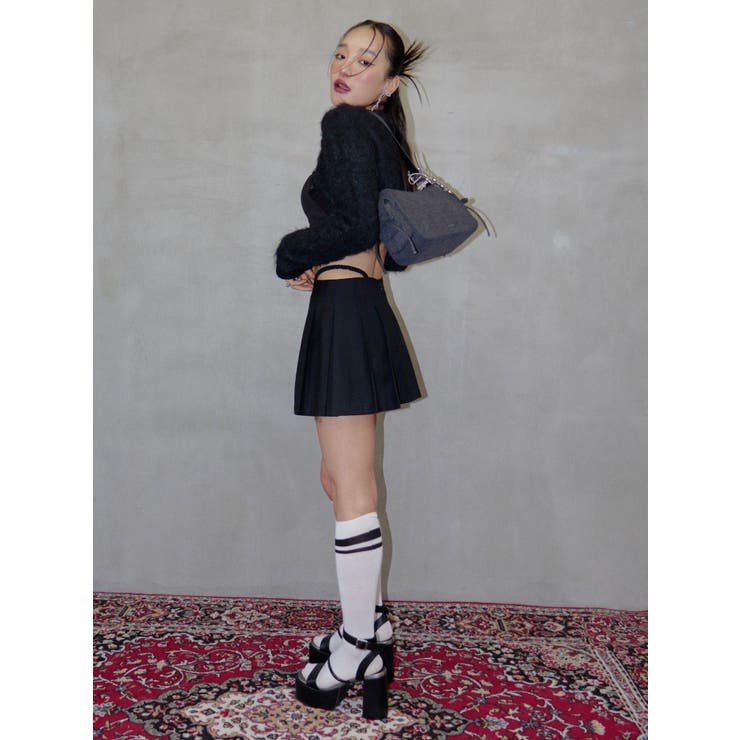 オープンウエストプリーツミニスカート | EVRIS | 詳細画像46 