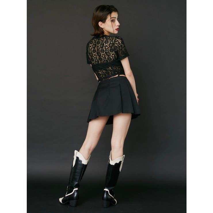 オープンウエストプリーツミニスカート | EVRIS | 詳細画像9 