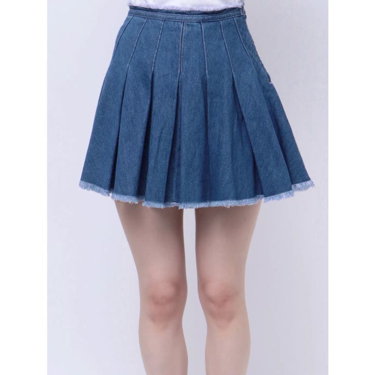 プリーツデニムミニスカート[品番：MKSW0060057]｜EVRIS