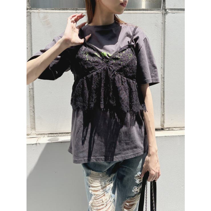 WEB限定】レースビスチェSETTシャツ[品番：MKSW0059395]｜EVRIS