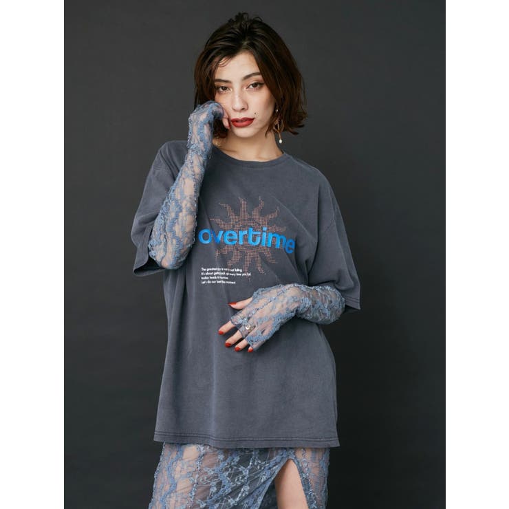 OVER TIMEグラフィックBIG Tシャツ | EVRIS | 詳細画像3 