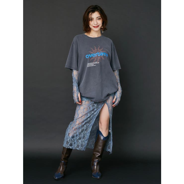 OVER TIMEグラフィックBIG Tシャツ | EVRIS | 詳細画像4 