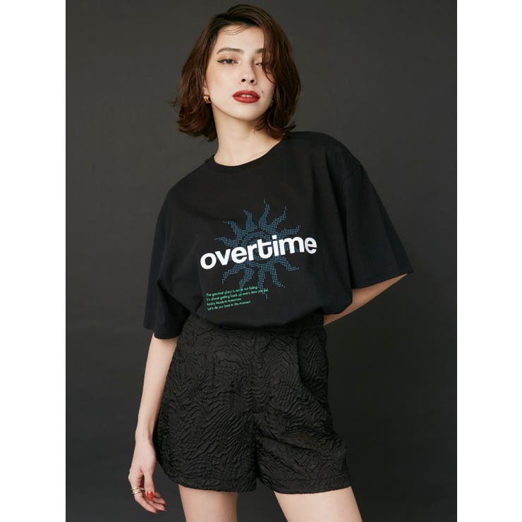 ブラック | OVER TIMEグラフィックBIG Tシャツ | EVRIS