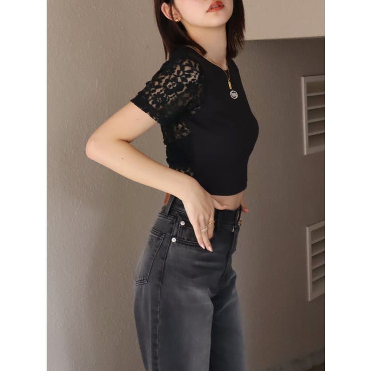 ワンポイントバックレースTシャツ | EVRIS | 詳細画像14 