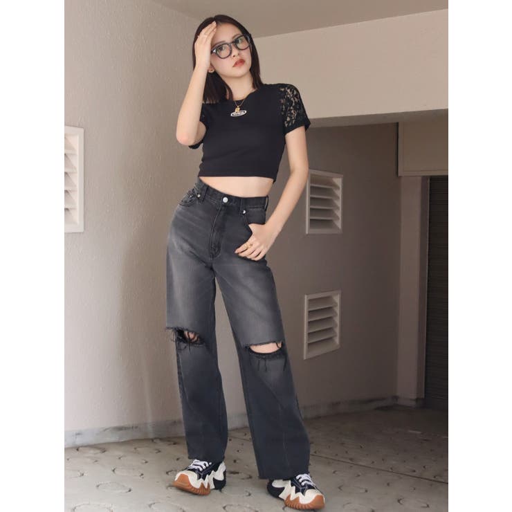 ワンポイントバックレースTシャツ | EVRIS | 詳細画像16 