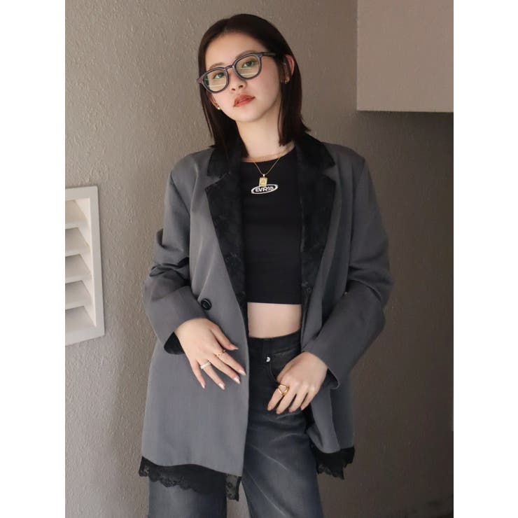 ワンポイントバックレースTシャツ | EVRIS | 詳細画像17 