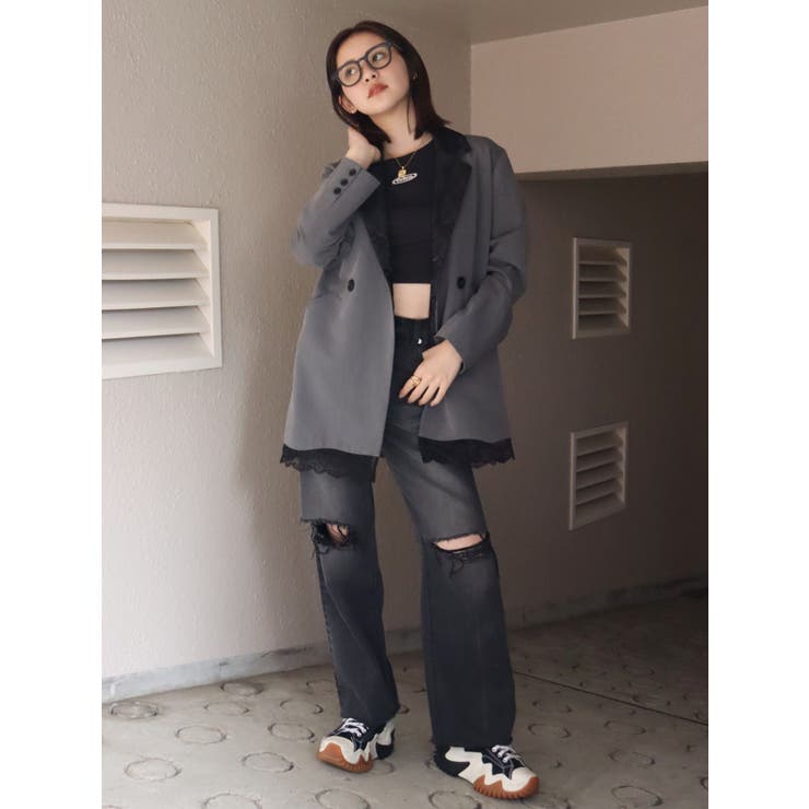 ワンポイントバックレースTシャツ | EVRIS | 詳細画像18 