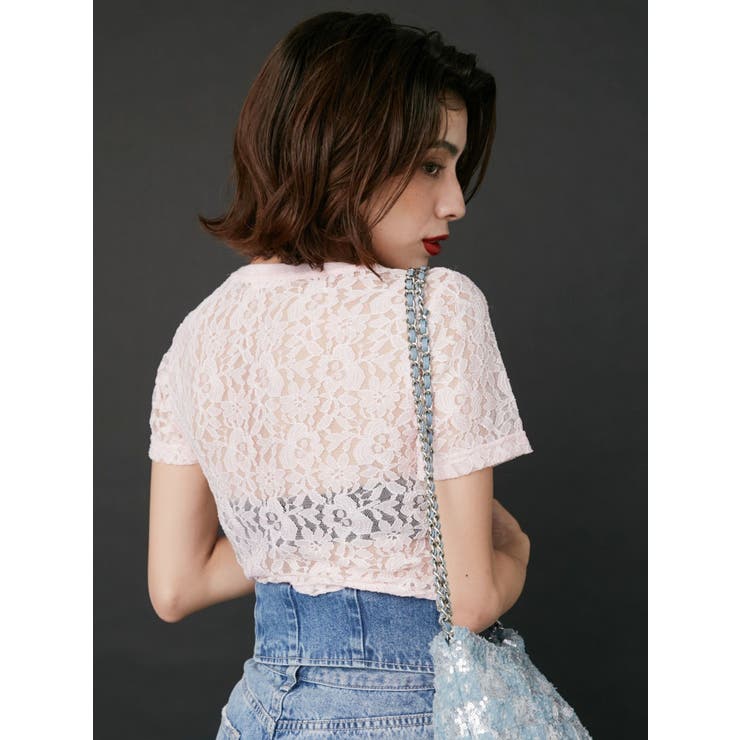 ワンポイントバックレースTシャツ | EVRIS | 詳細画像2 