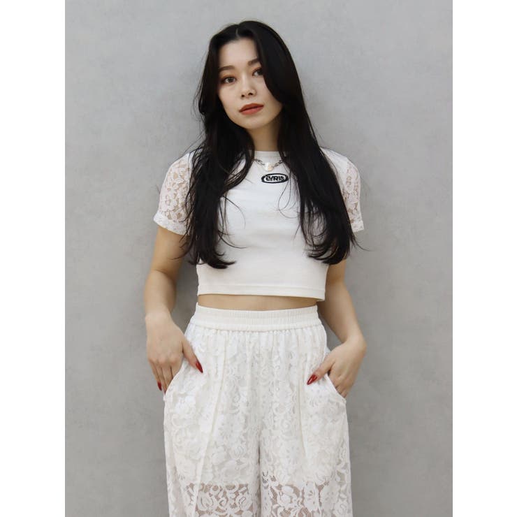 ワンポイントバックレースTシャツ | EVRIS | 詳細画像20 