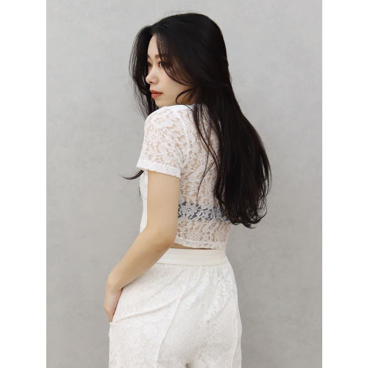 ワンポイントバックレースTシャツ | EVRIS | 詳細画像21 
