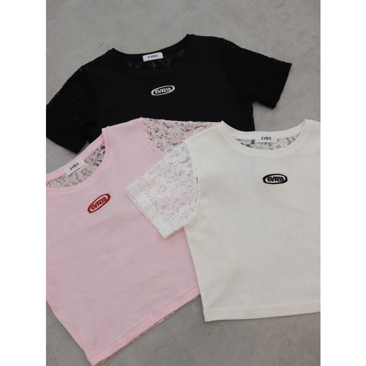 ワンポイントバックレースTシャツ | EVRIS | 詳細画像31 
