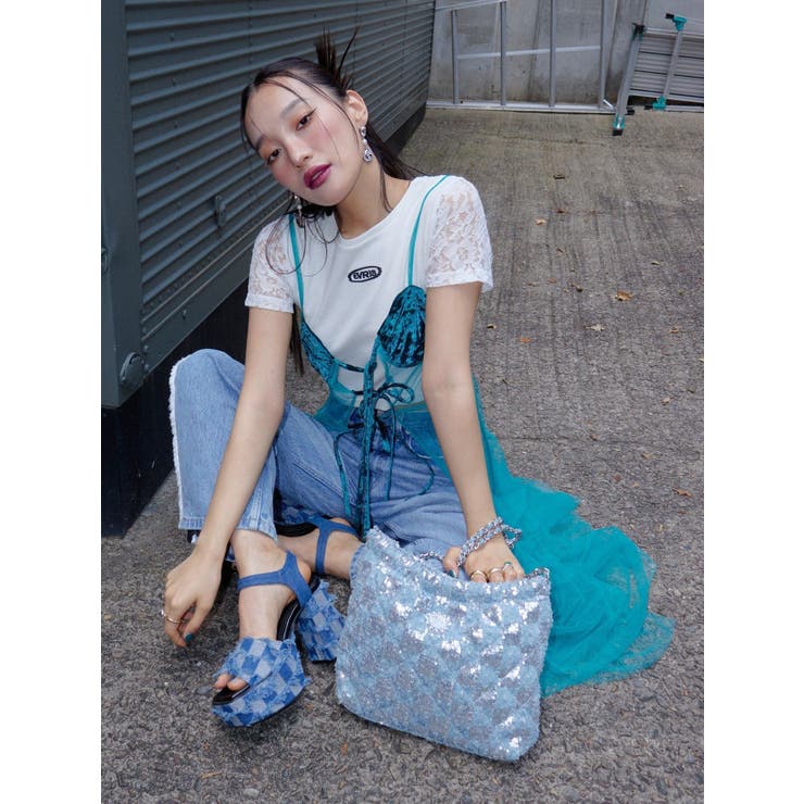 ワンポイントバックレースTシャツ | EVRIS | 詳細画像32 