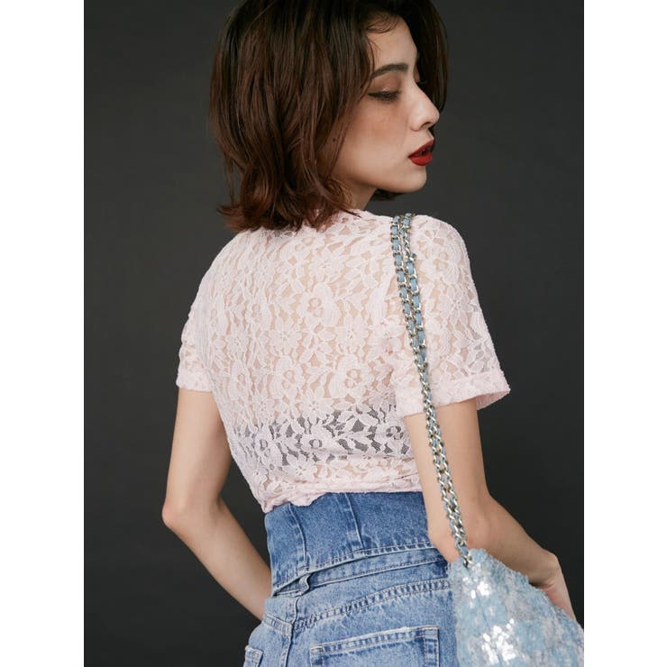 ワンポイントバックレースTシャツ | EVRIS | 詳細画像8 