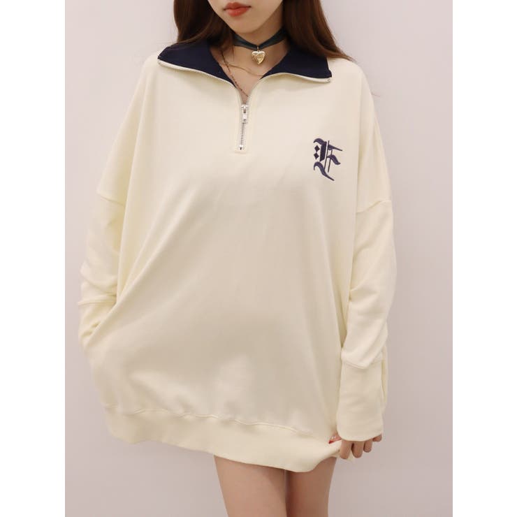 ハーフジップスウェットミニワンピース | EVRIS | 詳細画像1 