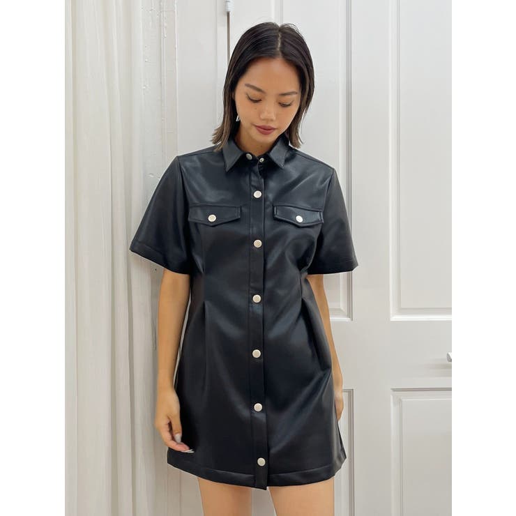 フェイクレザーミニワンピース[品番：MKSW0060658]｜EVRIS（エブリス