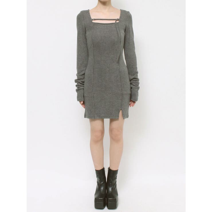 カットタイトミニワンピース[品番：MKSW0063668]｜EVRIS