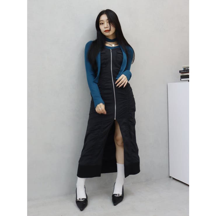 ジップキャミロングワンピース[品番：MKSW0060076]｜EVRIS
