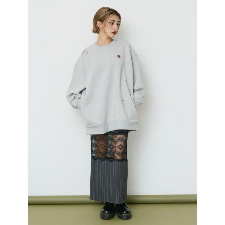 レース切り替えロングスカート | EVRIS | 詳細画像3 