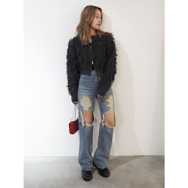 フリンジニットショートカーディガン | EVRIS | 詳細画像11 