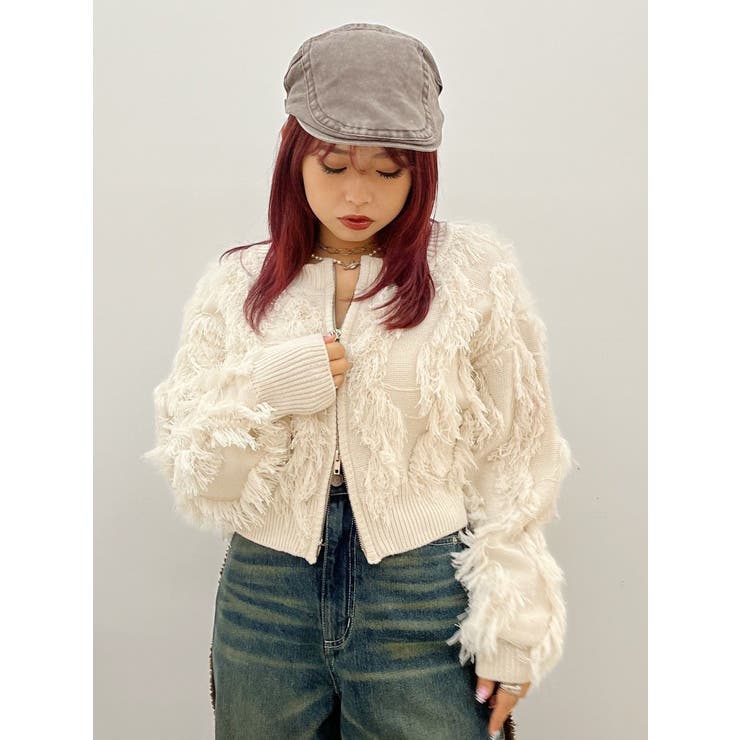 フリンジニットショートカーディガン | EVRIS | 詳細画像25 