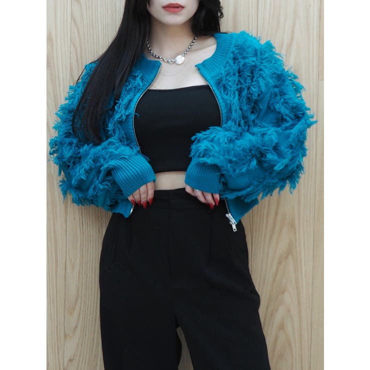 フリンジニットショートカーディガン | EVRIS | 詳細画像28 