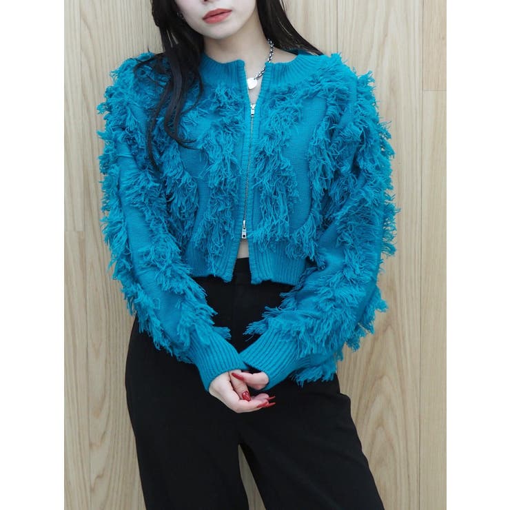 フリンジニットショートカーディガン | EVRIS | 詳細画像31 