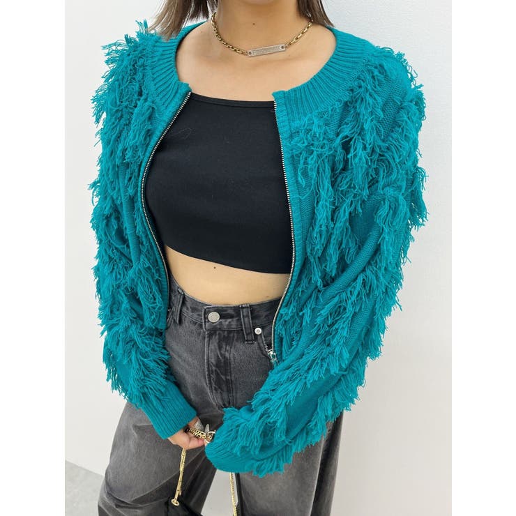 フリンジニットショートカーディガン | EVRIS | 詳細画像35 