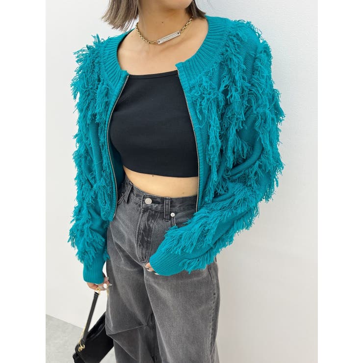 フリンジニットショートカーディガン | EVRIS | 詳細画像36 