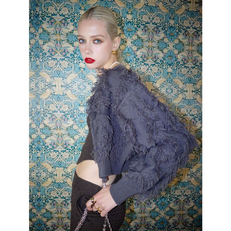 フリンジニットショートカーディガン | EVRIS | 詳細画像44 