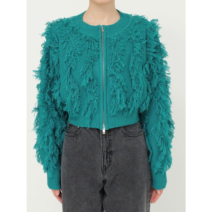 フリンジニットショートカーディガン | EVRIS | 詳細画像46 