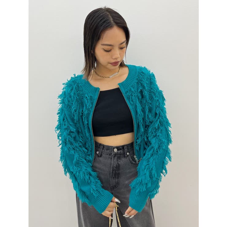 フリンジニットショートカーディガン [品番：MKSW0058182]｜EVRIS（エブリス）のレディースファッション通販｜SHOPLIST（ショップリスト）